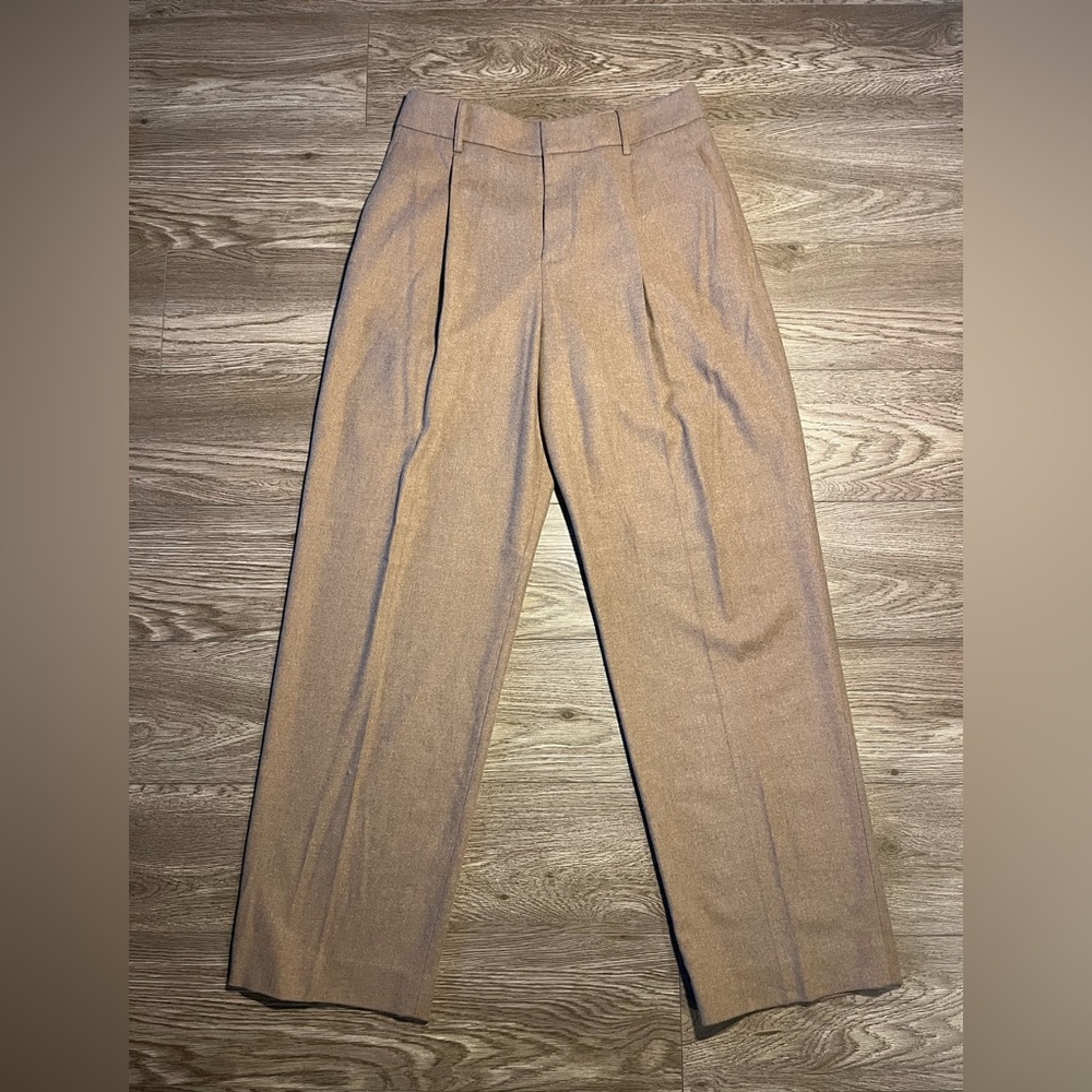Vince Women's Tan Pleated Trousers